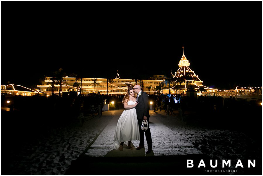 Bauman photographers, san diego photographer, wedding photographer, san diego wedding photographer, san diego wedding, coronado wedding, hotel del coronado, hotel del coronado wedding, nighttime wedding, san diego beach wedding, beach wedding