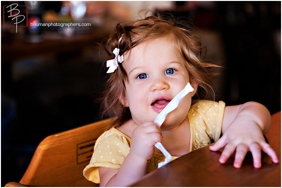 Baby photographs at lunch