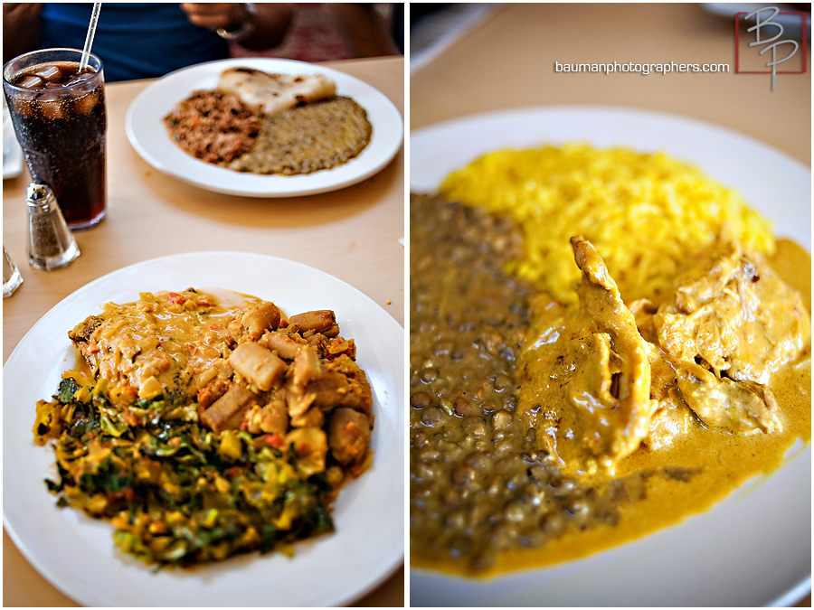 Photographs of lunch meal at Flavors of East Africa in San Diego