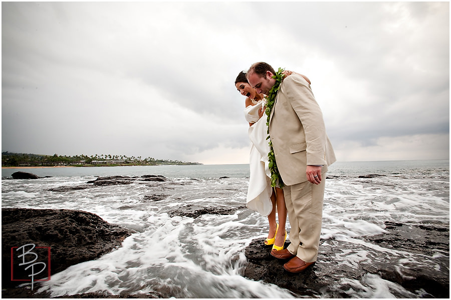 fun beach wedding photography