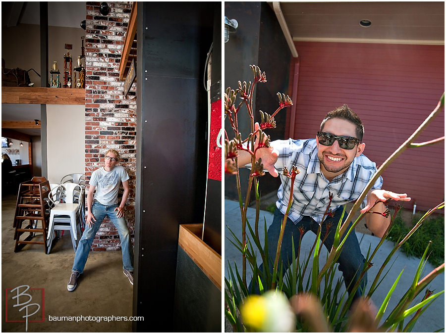 portraits of Bauman photographers in Brazen BBQ San Diego