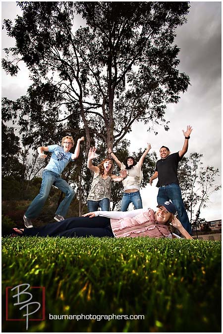 jumping group photo