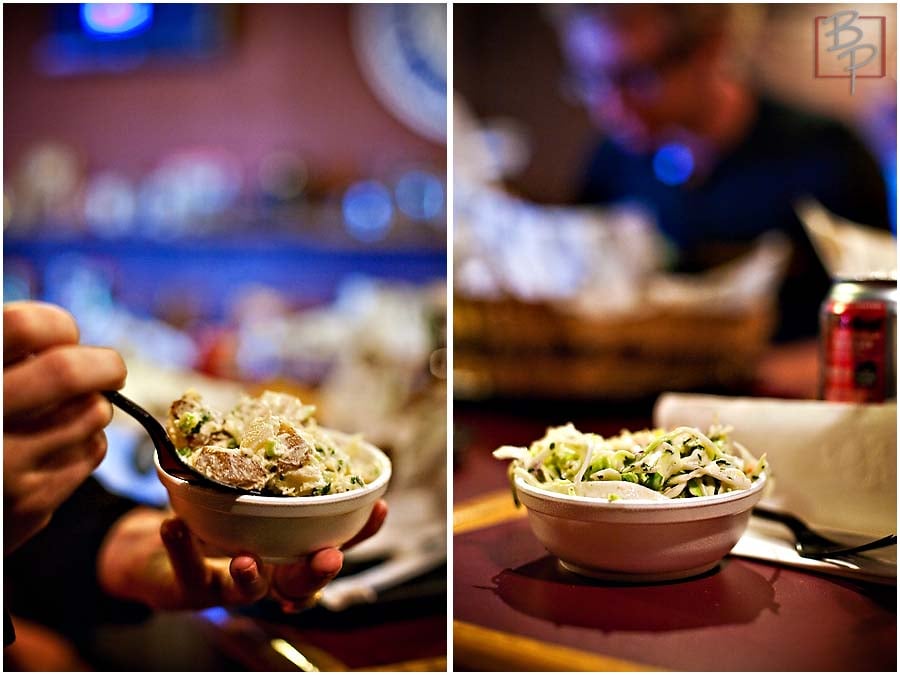 sides potato salad and cole slaw