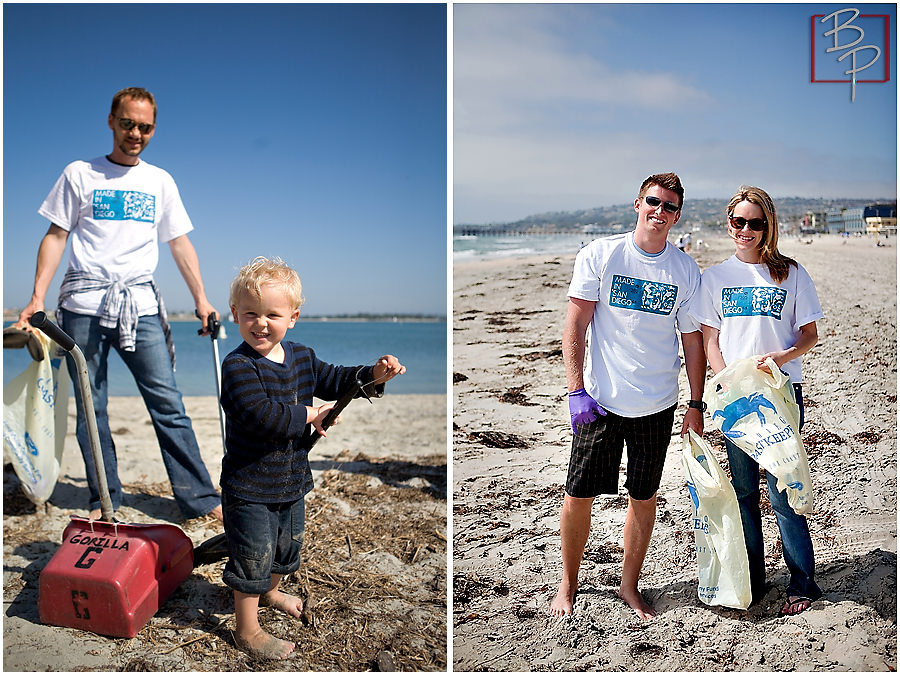 kids clean beach