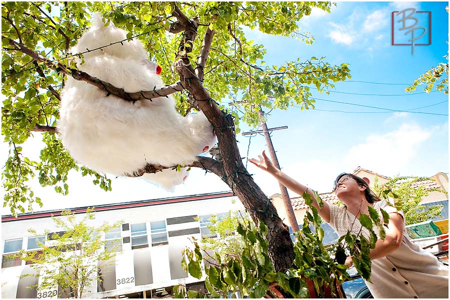  Girl Reaching a Bear at University Ave. in North Park