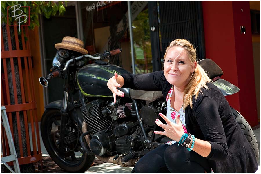 Girl on Motorcycle in North Park, San Diego 