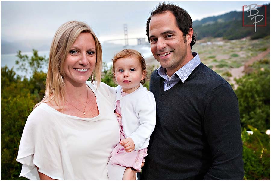 Mom, dad and baby girl at San Francisco 