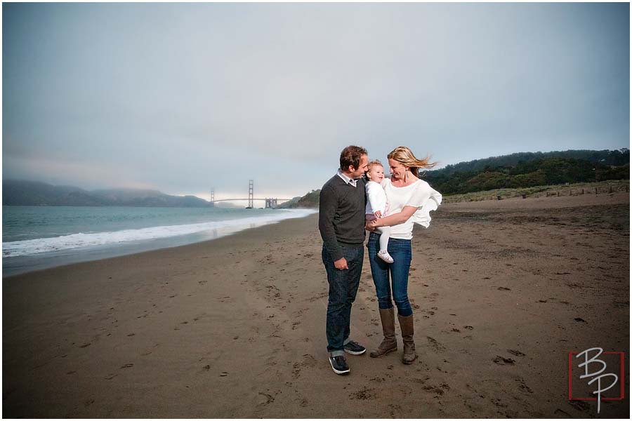 Family at the beach in San Francisco 