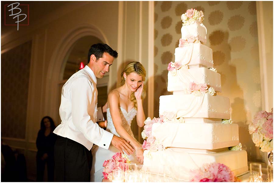 cutting the cake