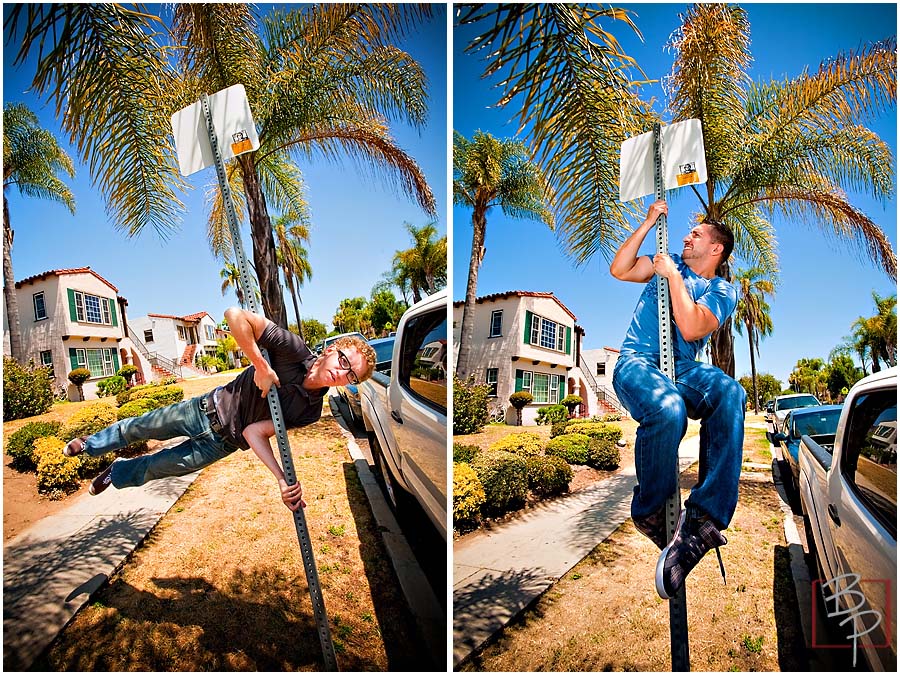  Men playing with sign at San Diego 