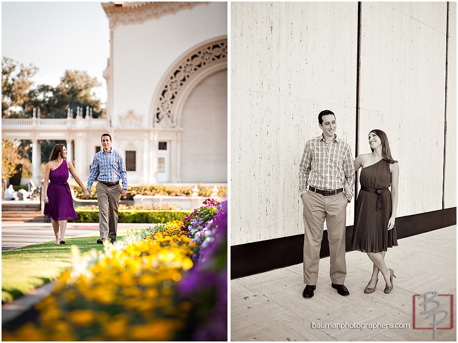 Bauman Photographers engagement shoot in Balboa Park