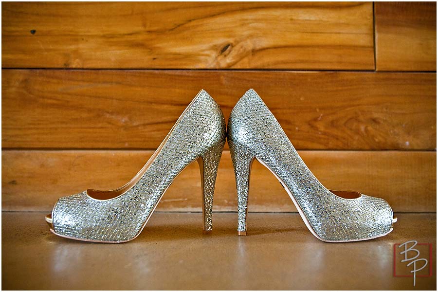 shiny wedding shoes