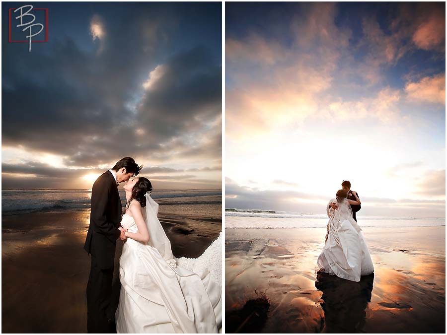 Bride and groom wedding portraits in La Jolla