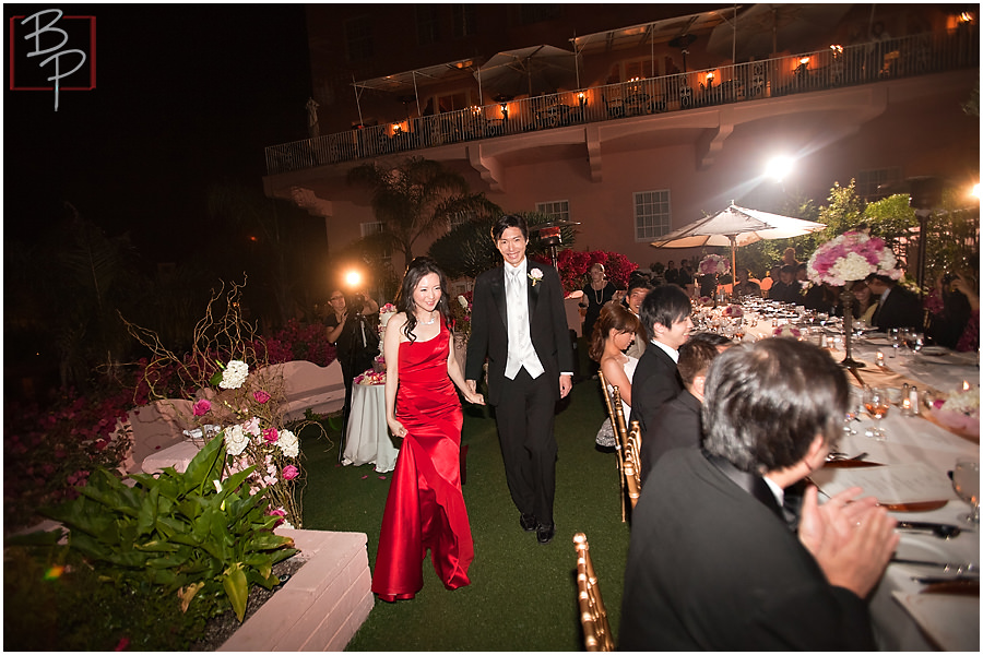 Wedding reception photography at La Valencia Hotel