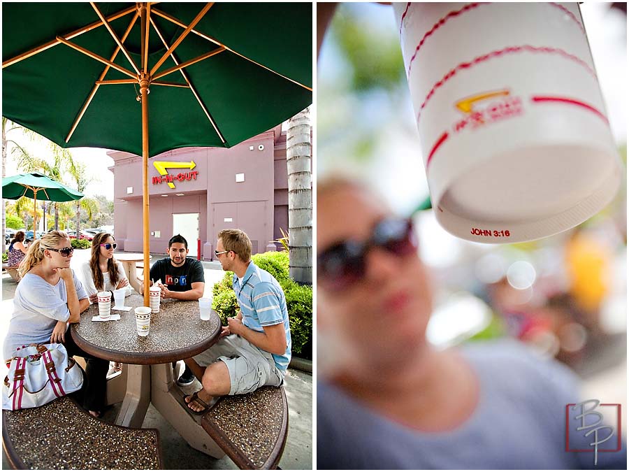 Guys hanging at In N Out in San Diego 