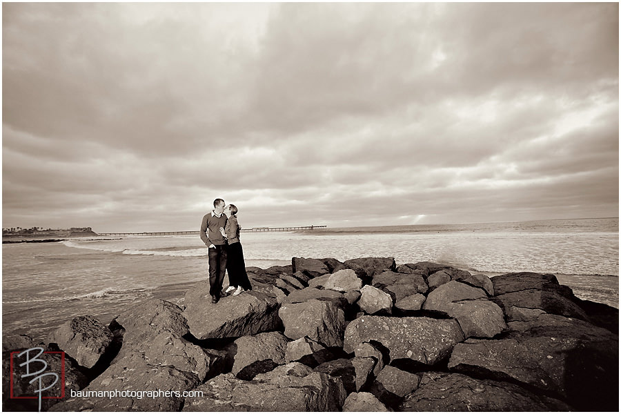 Black and white photo in Ocean Beach