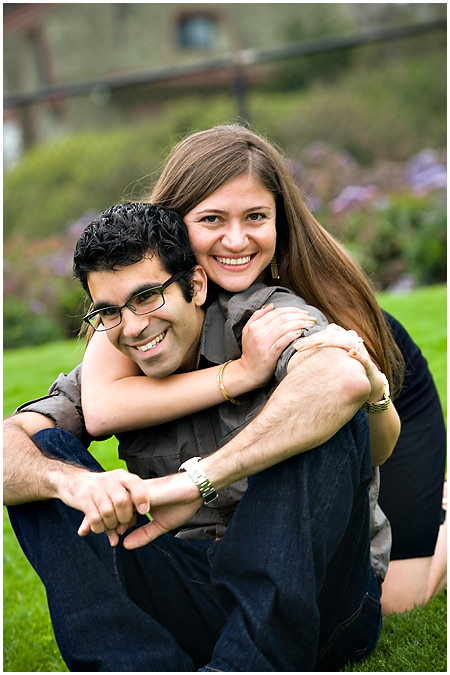 cute bench engagement picture san diego