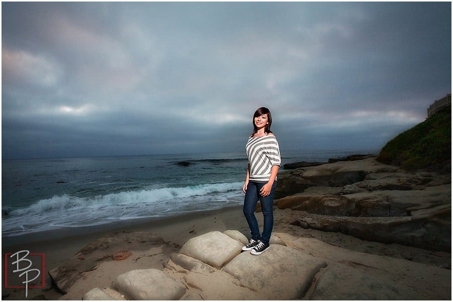 Beach photo session with teenager