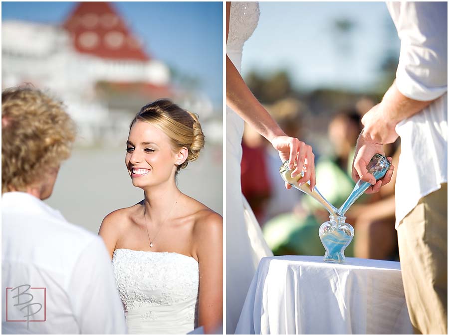 The bride and groom at the altar