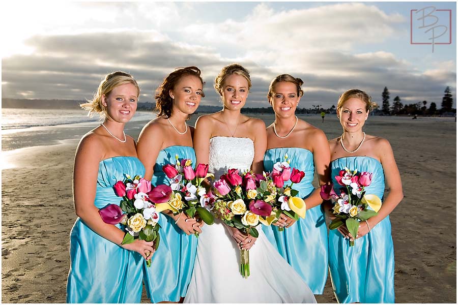 The bride and her bridesmaids