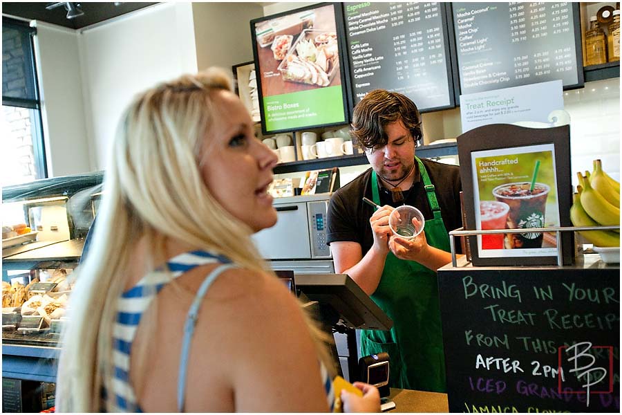 Girl ordering drink 