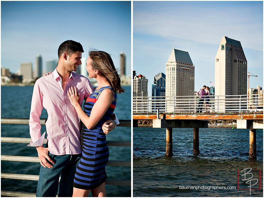 San Diego skyline engagement photos