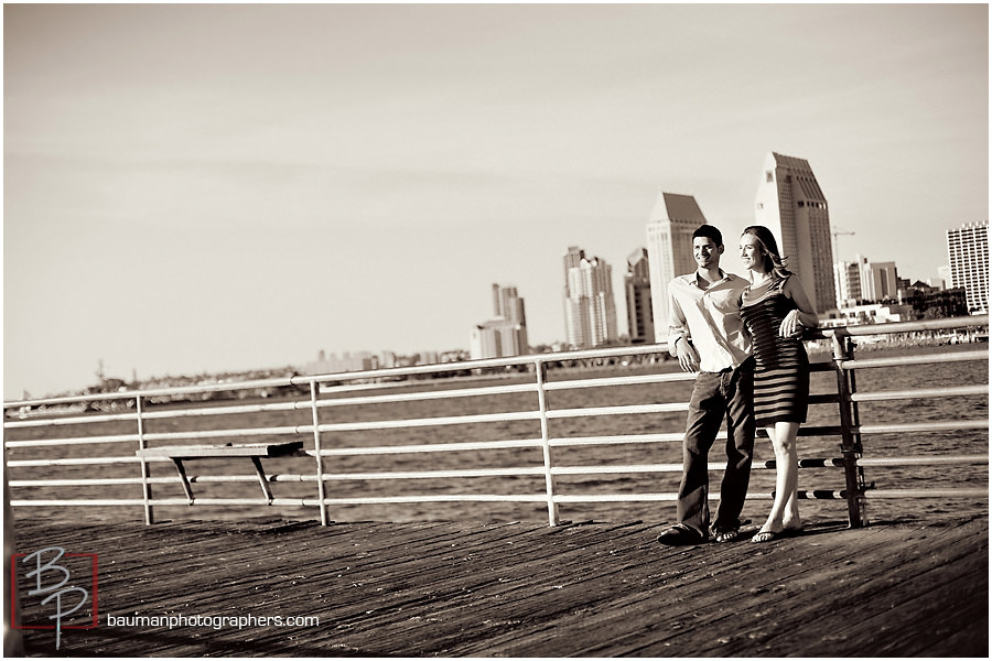 Bauman Photography Engagements photos, San Diego skyline