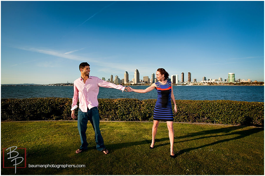 San Diego skyline engagement pictures