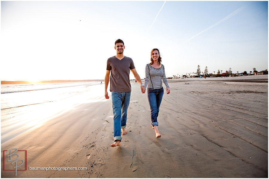 Beach engagement photos at Coronado