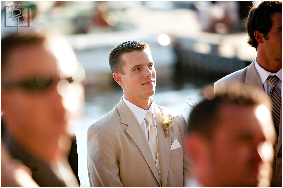 Photograph of groom waiting for bride