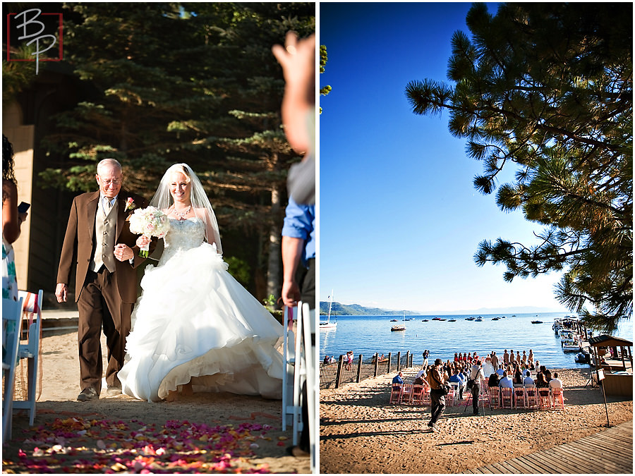 Bride walking down the aisle photograph