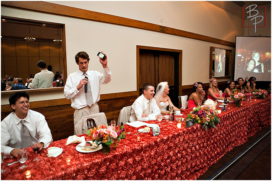 Photos of the toast during reception