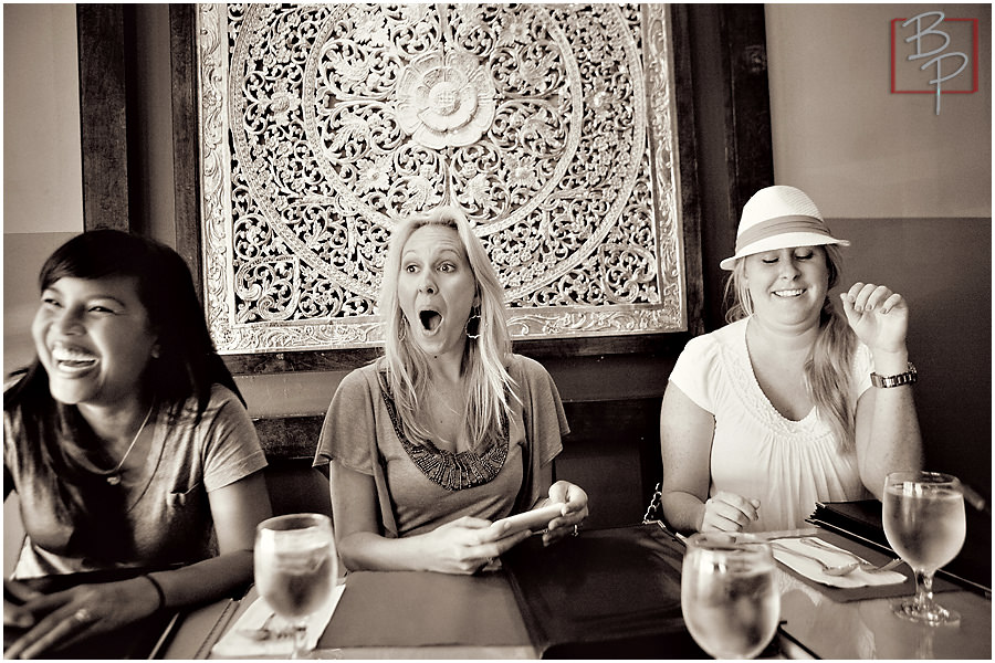 San Diego photographers joking at Siam Nara Thai Cuisine Restaurant at Mira Mesa 