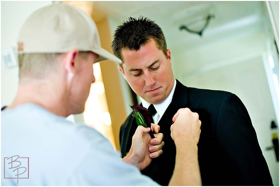 The groom prepares