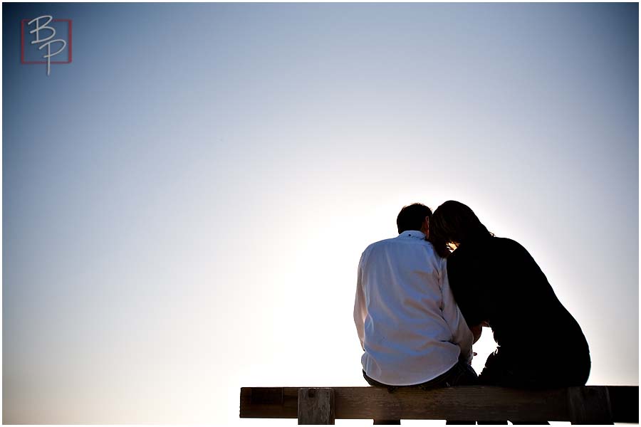 silhouette sunset engagement portraits