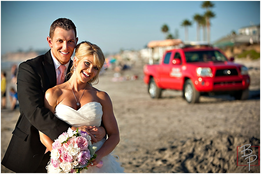 Newlywed couple in Del Mar photography