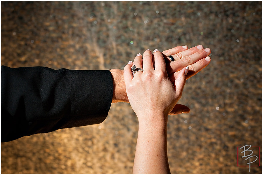 Bride and groom rings detail photograph