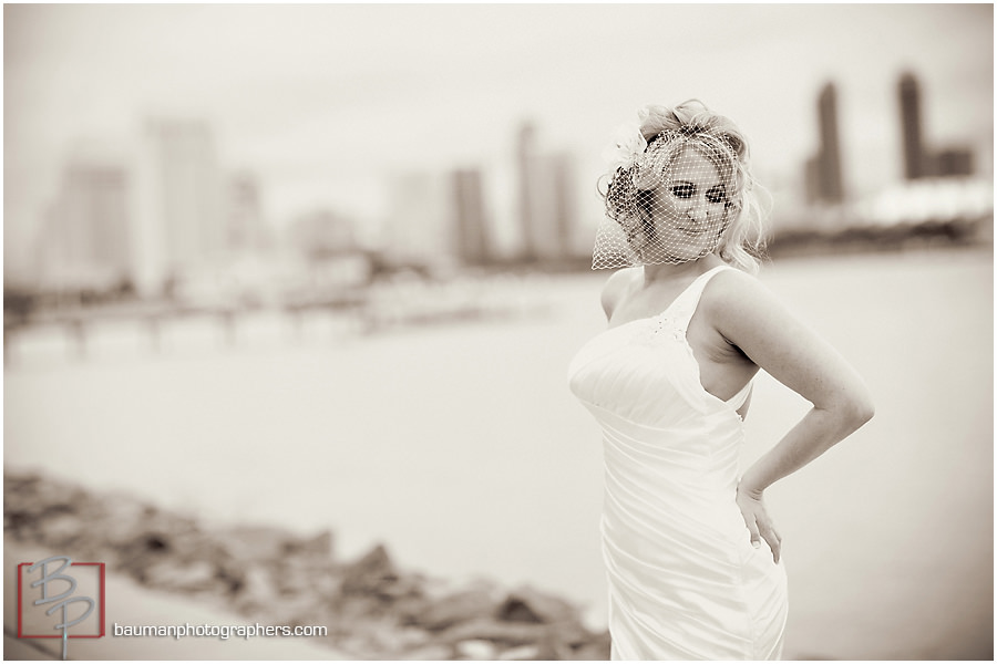 black and white bride photography San Diego