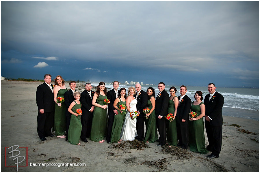 wedding group photo in Coronado