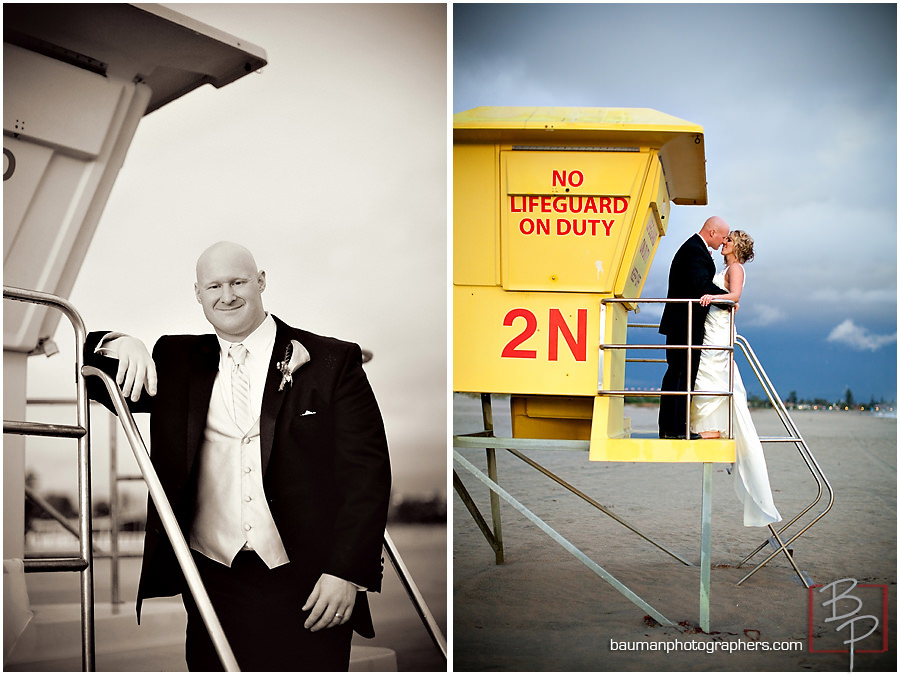 groom portrait in San Diego beach by Bauman