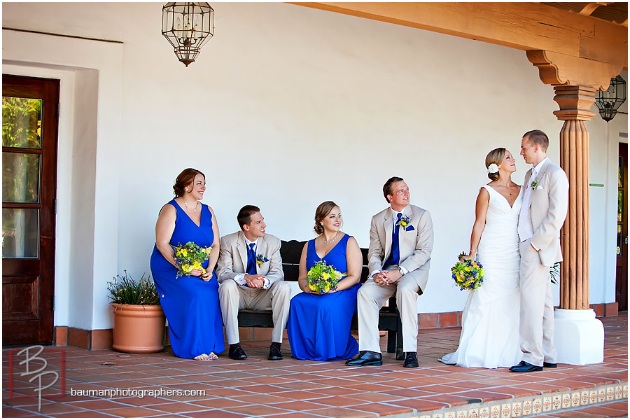 Rancho Bernardo courtyard wedding party